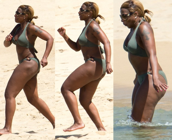 Mary J Blige Shows off Her nice Bikini Body