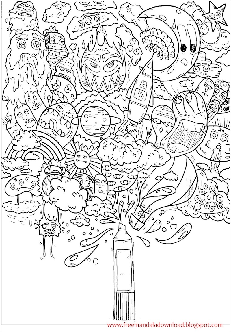 Kostenlose Doodle Art Malvorlagen zum Drucken und Ausmalen