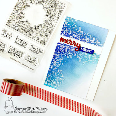 Merry & Bright Card by Samantha Mann for Newton's Nook Designs, holidays, Christmas, distress inks, ink blending, cards #newtonsnook #christmas #cards #inkblending #distressinks