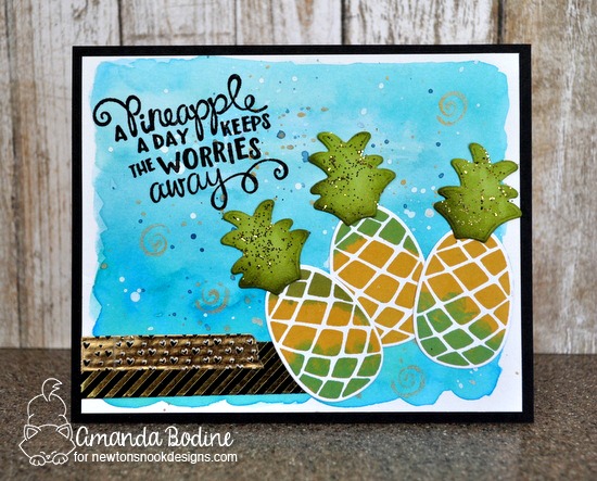 A Pineapple a Day Card by Amanda Bodine | Pineapple Delight Stamp Set by Newton's Nook Designs #newtonsnook