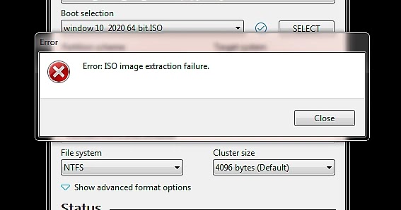 Iso Image Extraction Failure Iso Image Extraction Failure