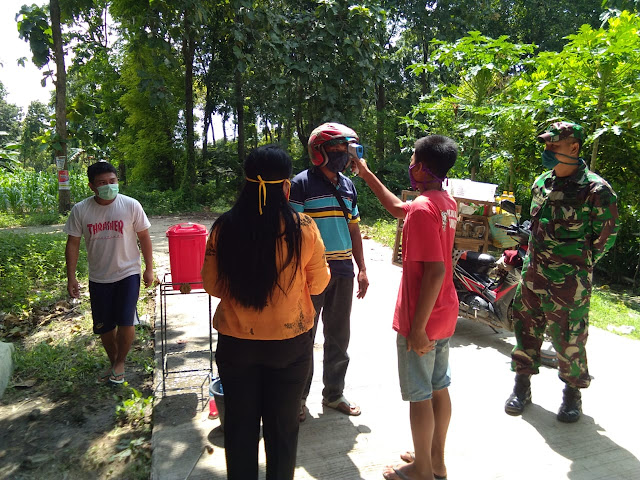 Danramil Sukodono Tinjau Posko Covid -19 Desa Gebang