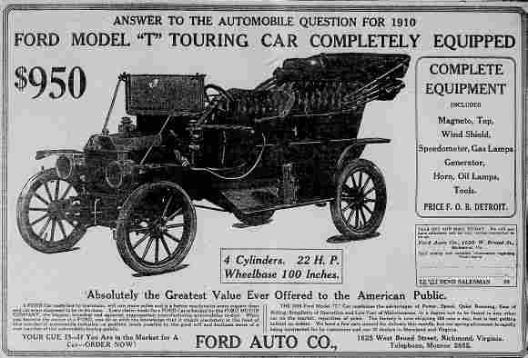 Cost of ford automobile in the 1920s #1