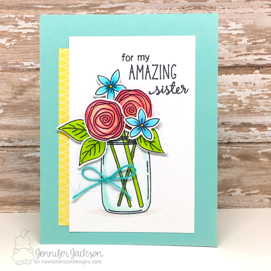 Amazing Sister Card by Jennifer Jackson | Lovely Blooms Stamp Set by Newton's Nook Designs #newtonsnook #handmade