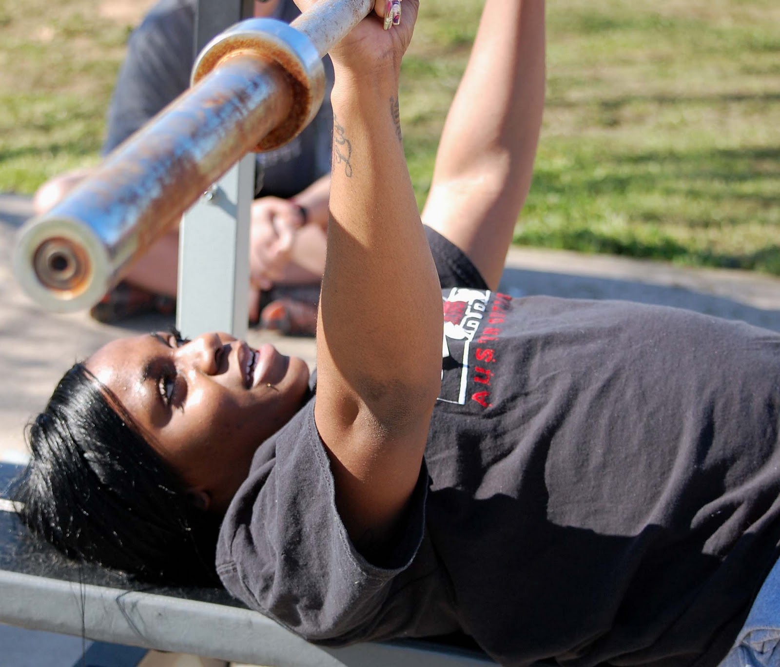 Women Who Play Football Tryouts Strength Testing
