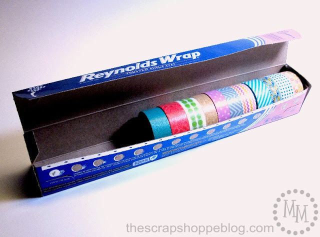 aluminum foil box washi tape organizer