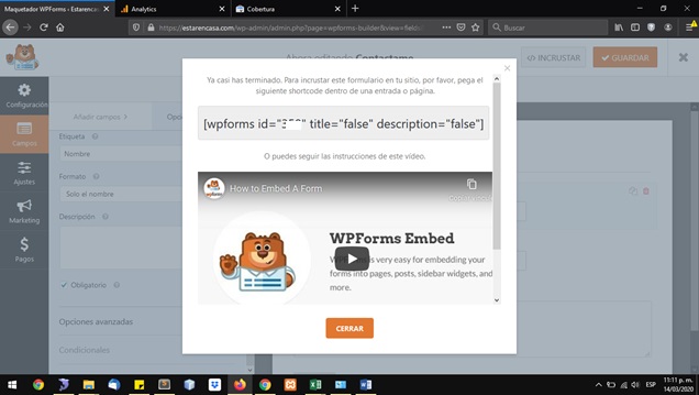 Contact form in WordPress