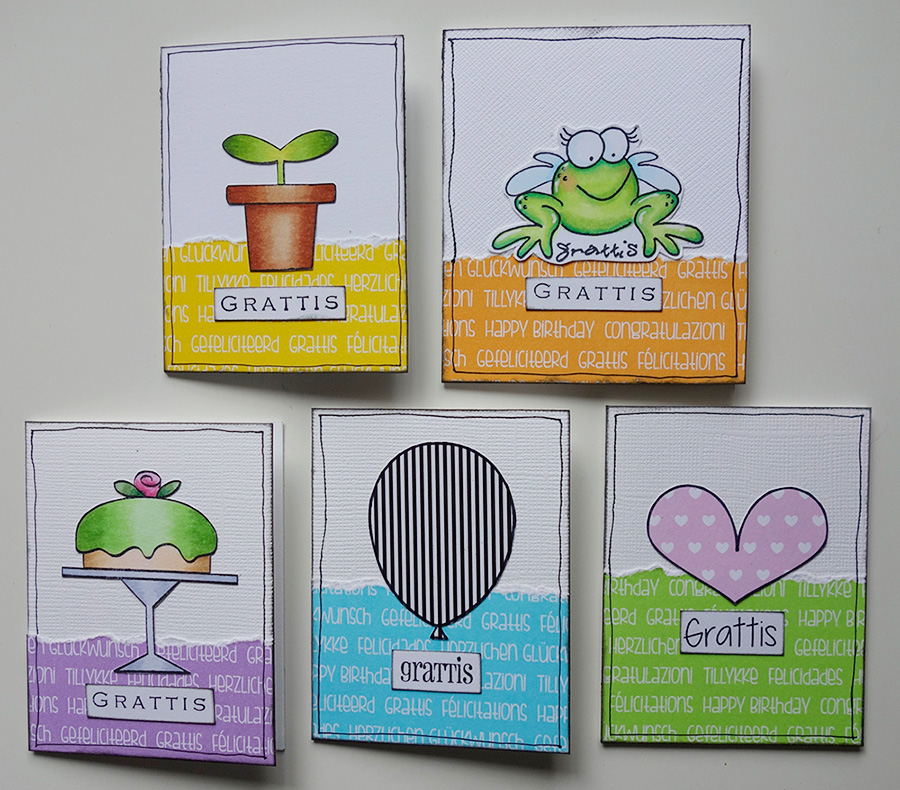 Gummiapan Mini birthday cards