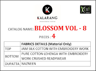 Kalarang Blossom vol 8 Ethnic Dress material