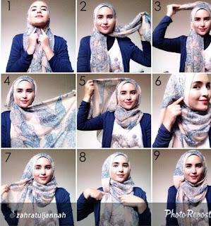 tutorial cara memakai hijab pashmina