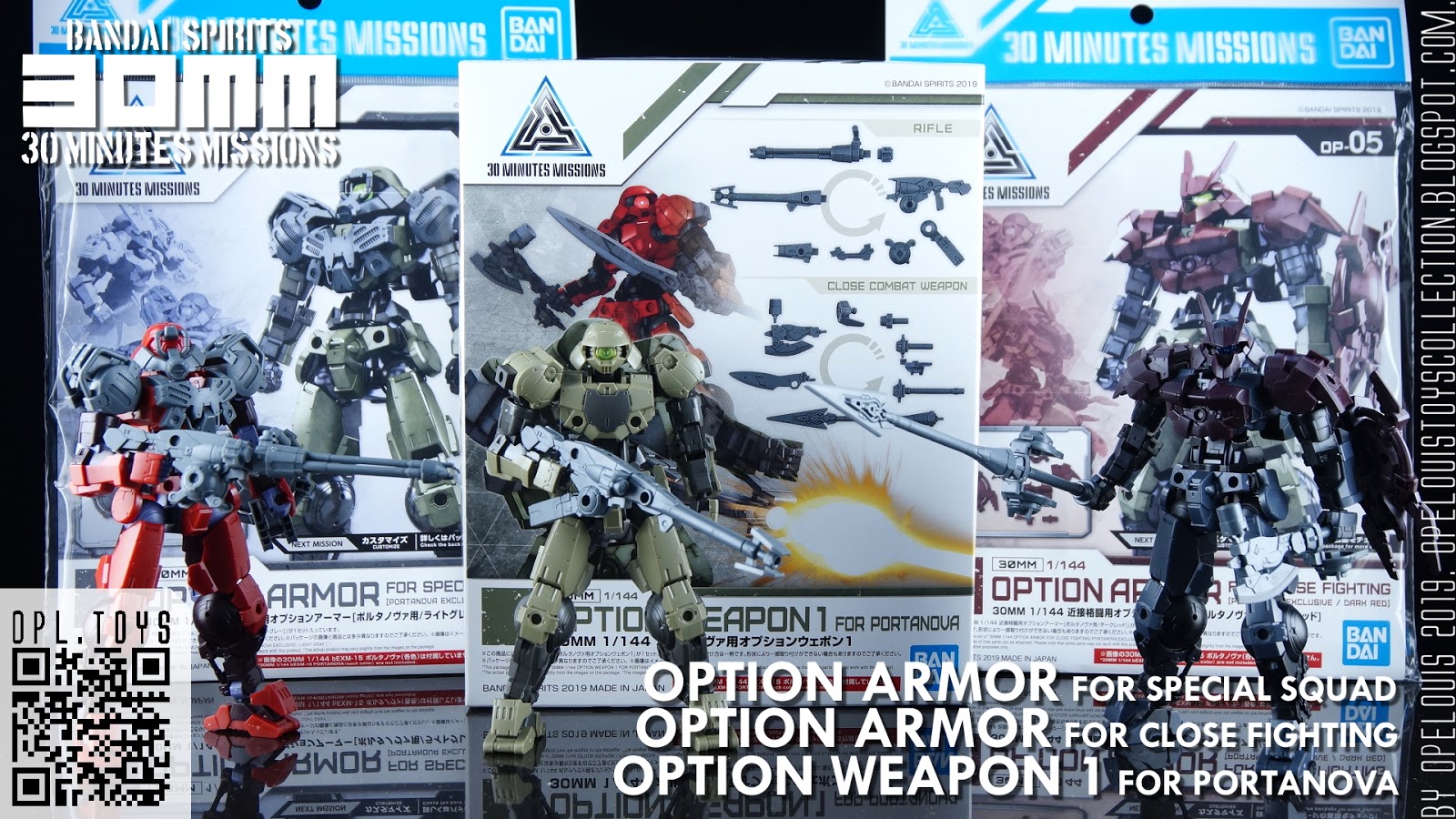 Bandai 30mm 1/144 Option Armor for Special Squd Portanova Light Blue Bas5057813 for sale online 