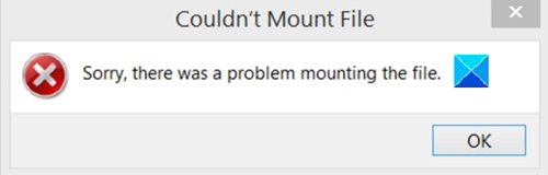 Не удалось смонтировать файл. Извините, возникла проблема с монтированием файла.