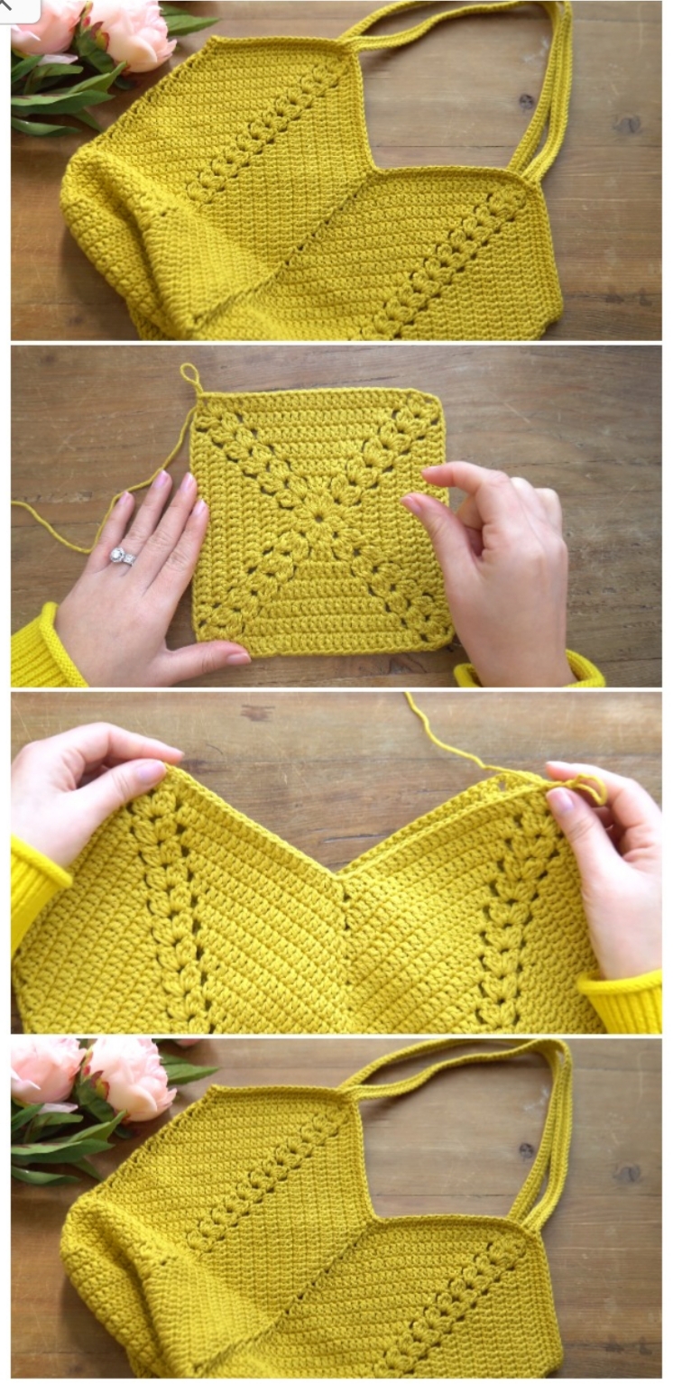 Tina's handicraft : Crochet bag with motif square