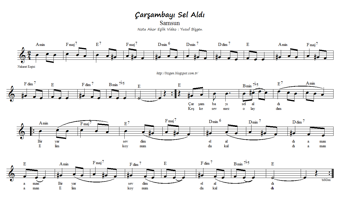 Koyverdin Gittin Beni Keman Notalari Pikcek Sekiller