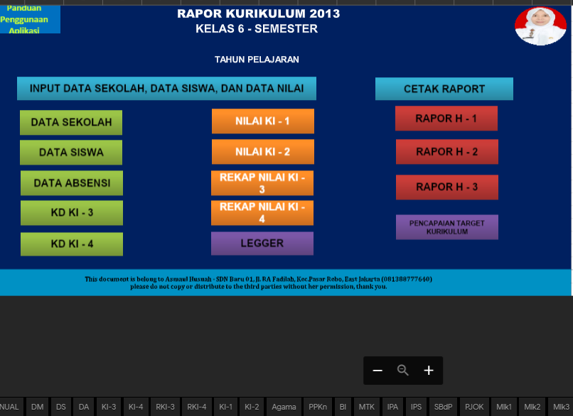 Download Aplikasi Raport K13 Kelas 1 2 3 4 5 6 Semester 1