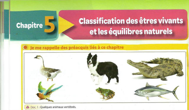تحميل درس "Classification des êtres vivants" للسنة اولى اعدادي باللغة الفرنسية