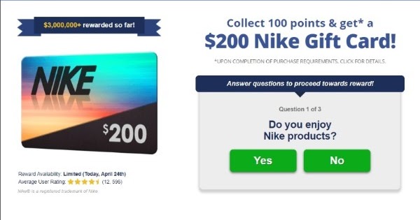 nike giving away $200 gift cards