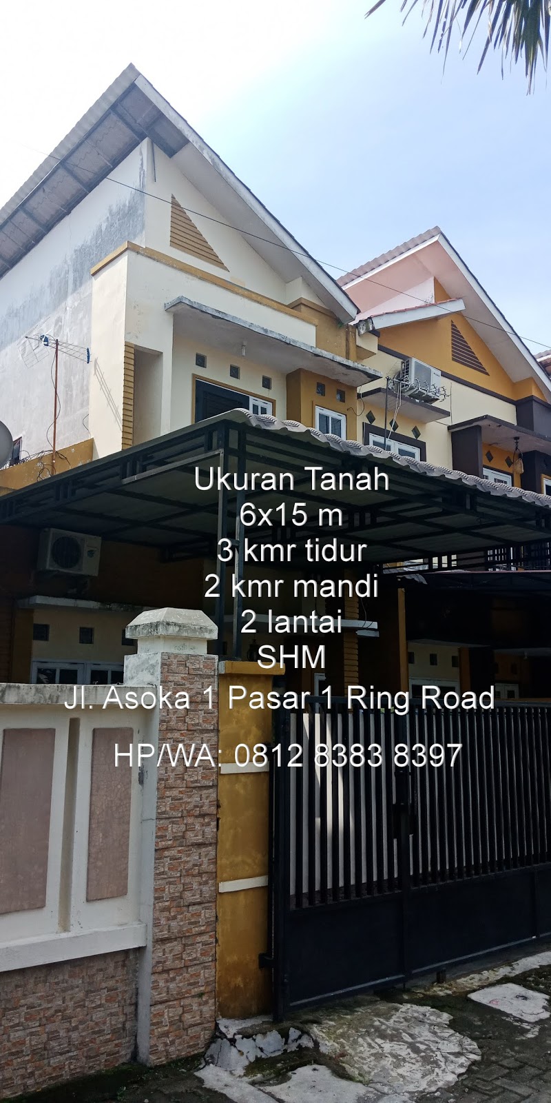 Jual Rumah Murah Secondary 2 lantai di Jl. Asoka 1 Pasar 1 