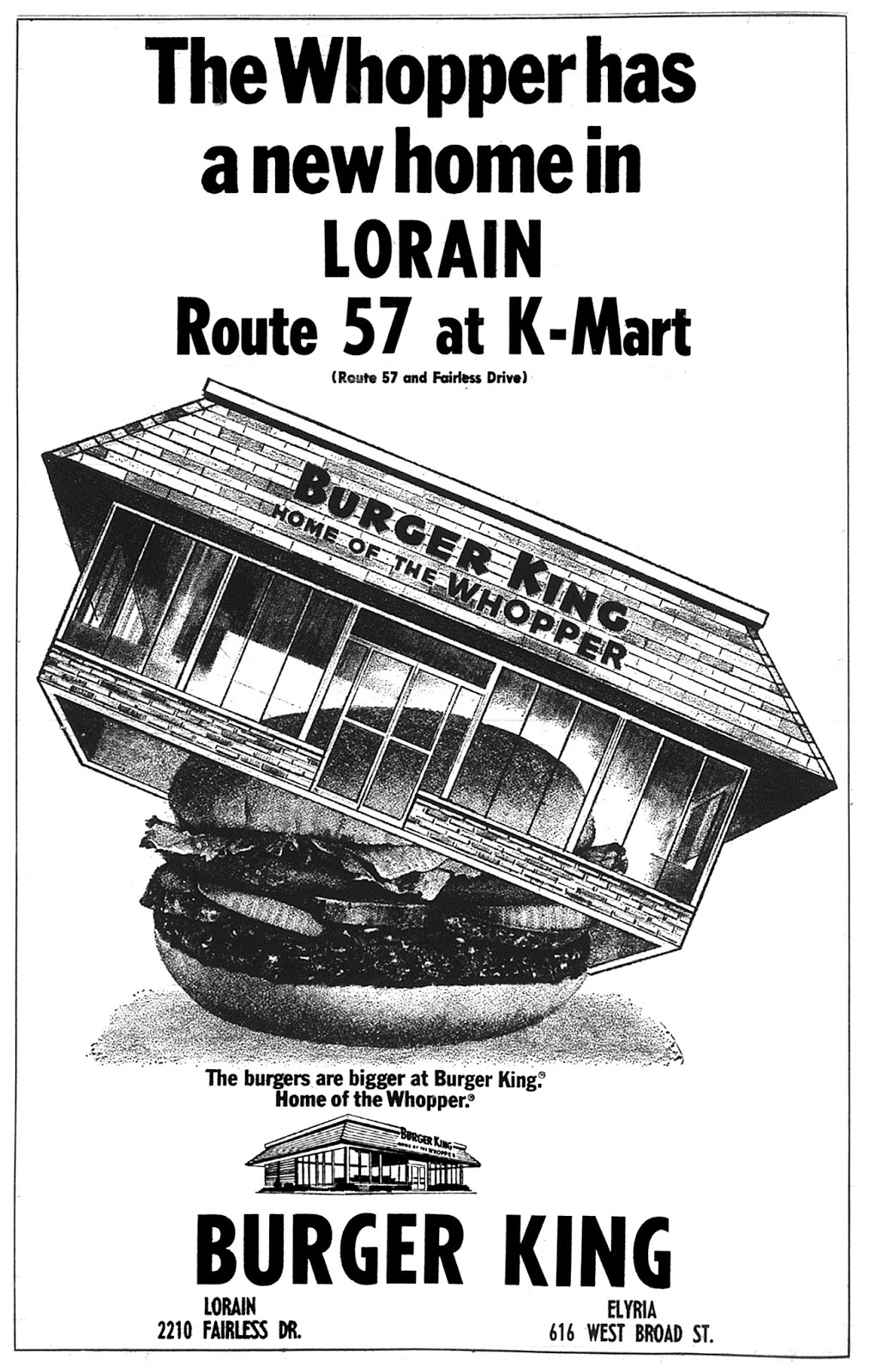 Brady's Bunch of Lorain County Nostalgia Route 57 Burger King Ad