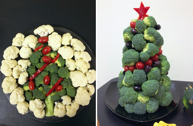 Christmas Tree shapes, Crudite Platters