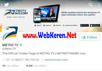 @Metro_TV, Akun twitter media terlevisi nasional Indonesia 2018 dengan jumlah followers terbanyak