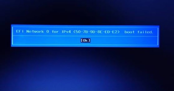Ipv4 boot failed. Ipv4 boot failed