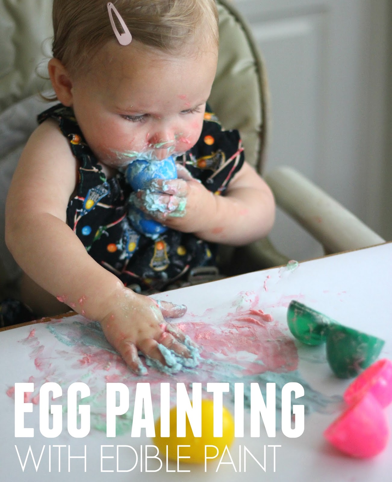 Toddler Approved! Crack Egg Painting for Toddlers with Edible Paint
