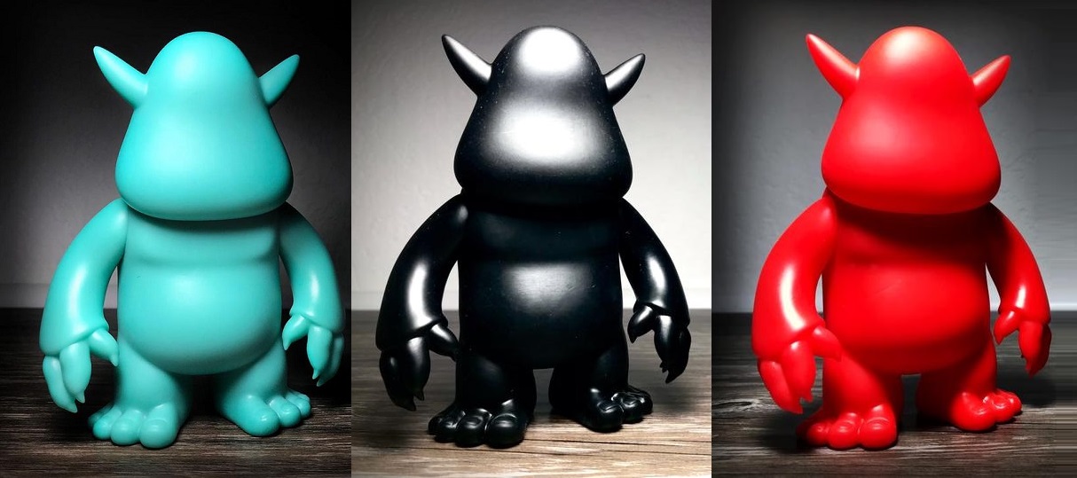 The Blot Says... Stroll Teal, Black & Red Editions DIY Blank Vinyl Figure by Spanky Stokes x