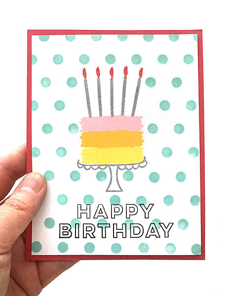 Mb In Sd スタンプとステンシルでケーキのバースデーカード