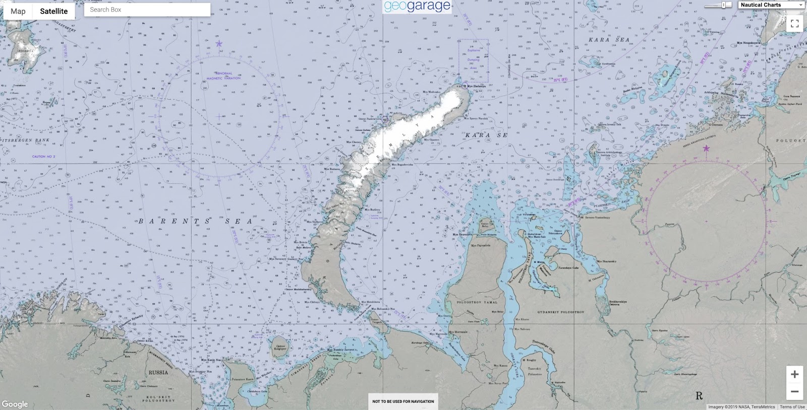 Карта глубин Баренцева моря - Портулан