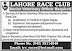 Latest Lahore Race Club Jobs