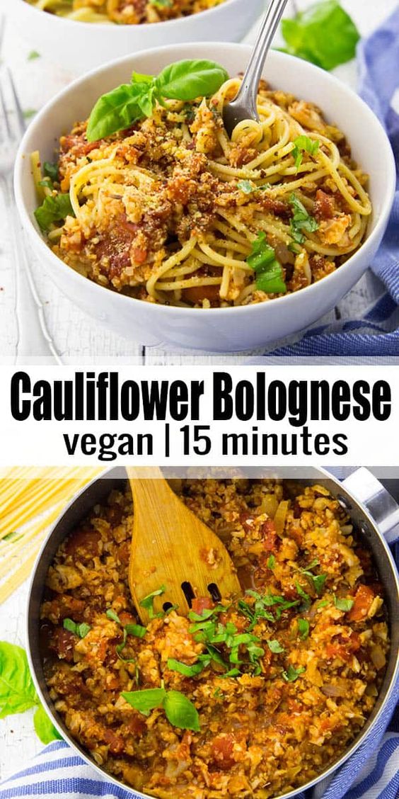 cauliflower Bolognese sauce vegan recipe box