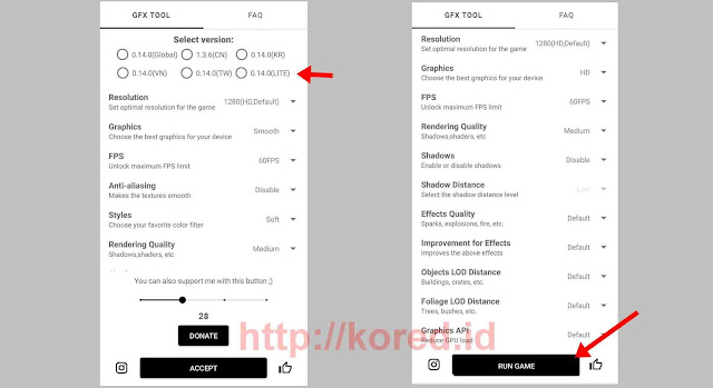 Setting GFX Tool Pubg Mobile Lite