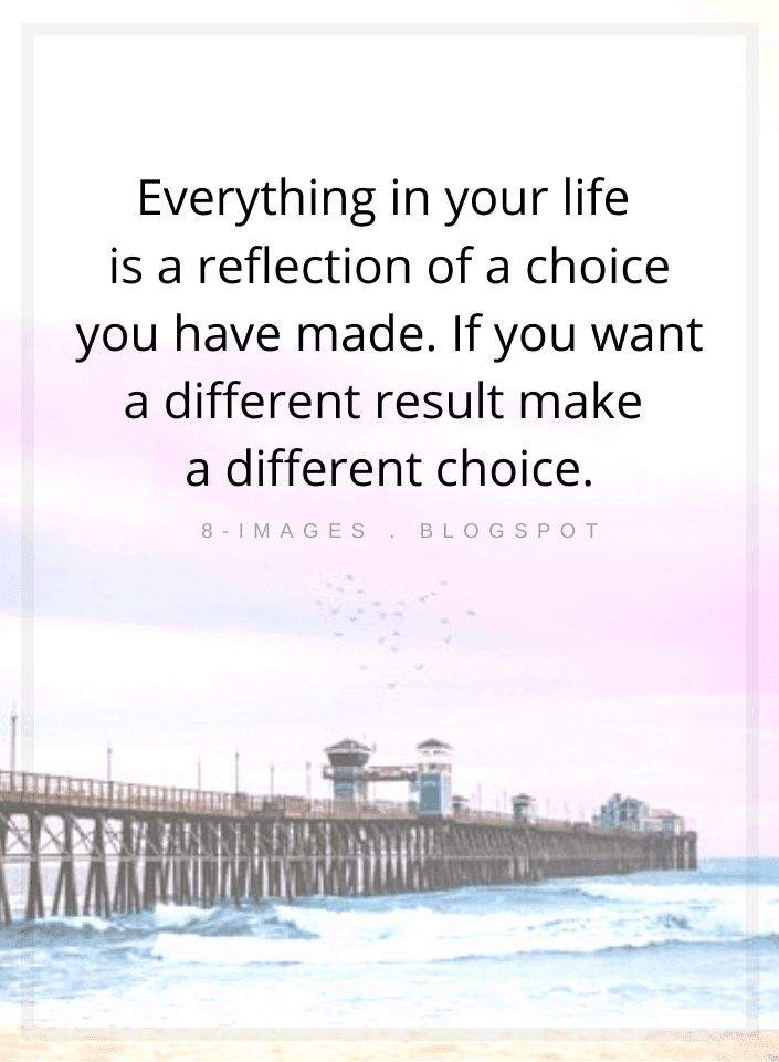 Everything in your life is a reflection of a choice you have made