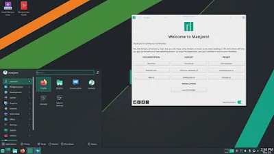 Tampilan Desktop Manjaro KDE