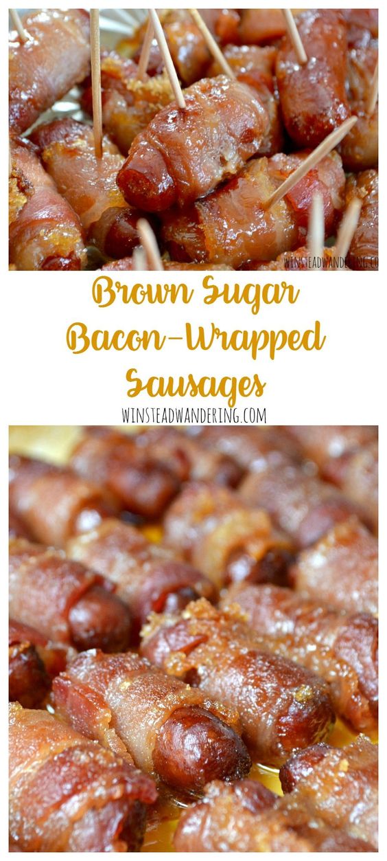 Brown Sugar BaconWrapped Sausages dessert recipes diabetics