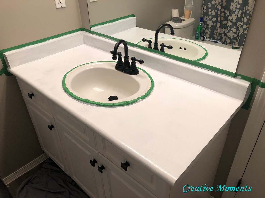 White Mica Rustoleum Countertop Transformation