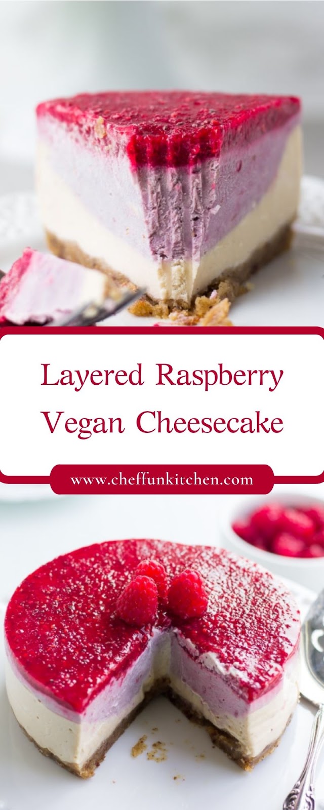 Layered Raspberry Vegan Cheesecake