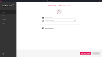 genymotion app login screen