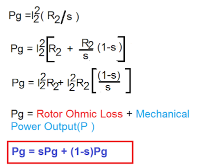 gross power of induction motor- formula derivation