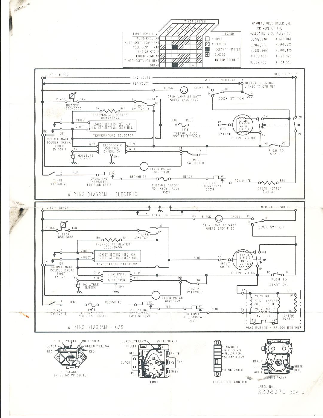 Do It Yourself: Kenmore dryer model 110, 90 series wiring schematic and parts schematic