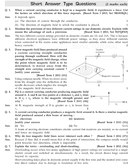 case study questions class 10 magnetic effect of electric current
