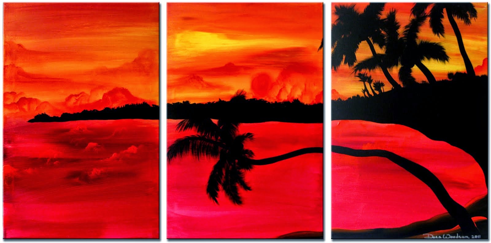 Abstract Painting "Tropical Sunset" by Dora Woodrum