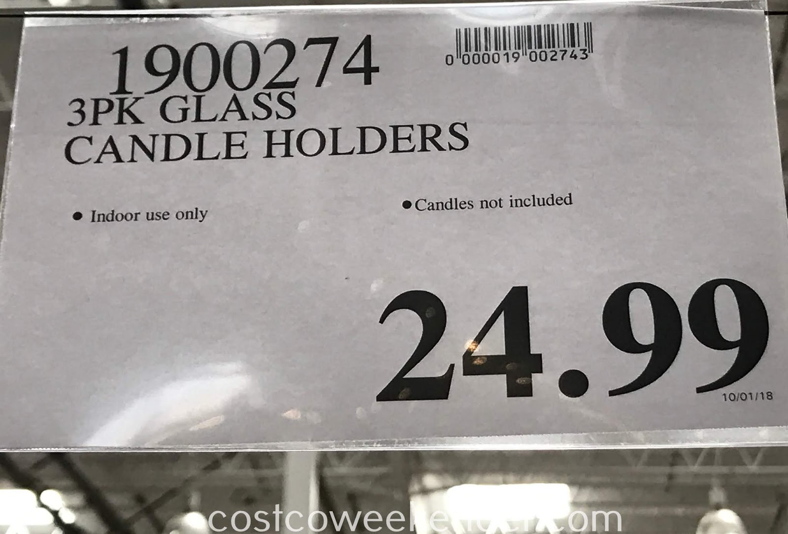 Glass Candle Holders (set of 3) Costco Weekender