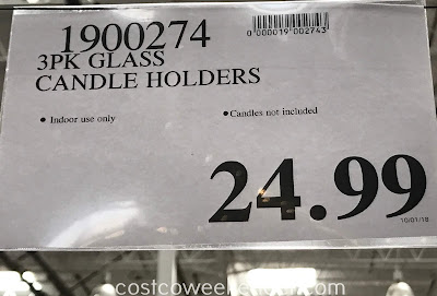 Deal for a set of 3 Glass Candle Holders at Costco