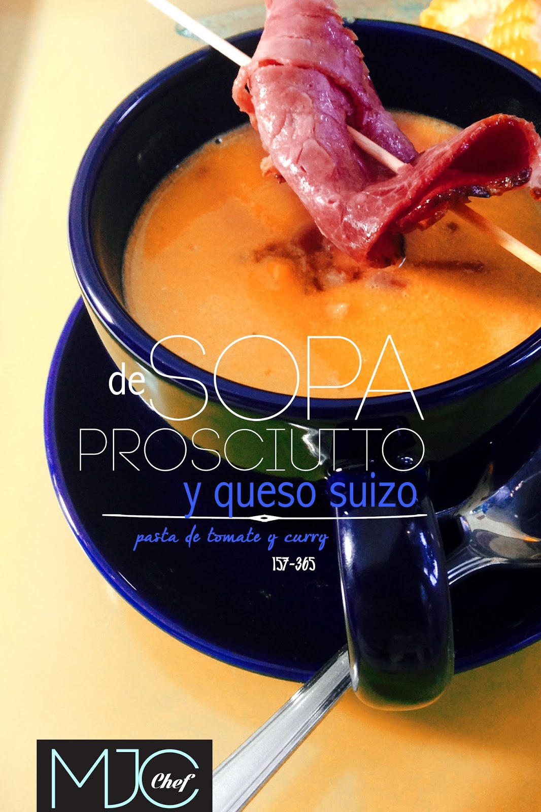 157 Sopa de prosciutto y queso suizo con curry 365 SOPAS CON COLOR