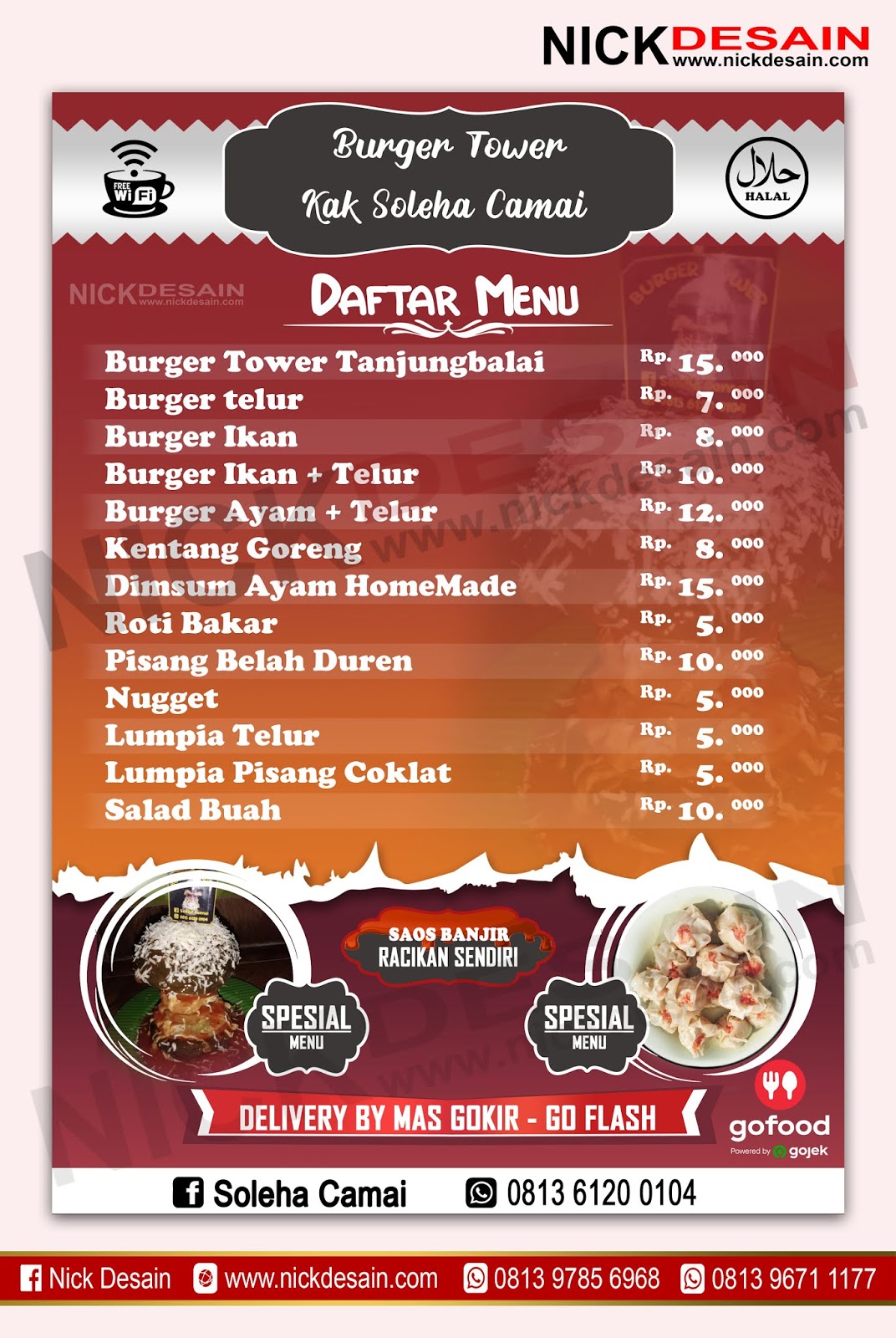 Contoh Desain List Menu Buku Menu Daftar Menu Burger Tower Percetakan Murah Tanjungbalai Percetakan Tanjungbalai Desain Online Logo Banner Spanduk
