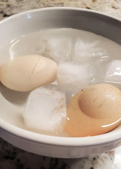 eggs in bowl of ice water