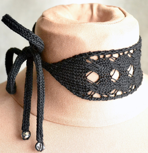 Rune-Inspired Knitwear Design Jera Rune Lace and Cable Choker Knitting Pattern Rune-Inspired Knitwear Design Jera Rune Lace and Cable Choker Knitting Pattern