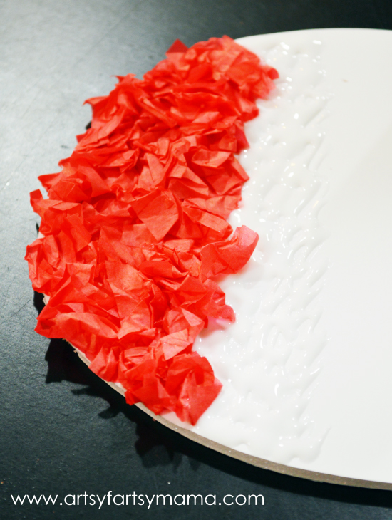 Valentine Tissue Paper Heart at artsyfartsymama.com #kidscraft #Valentine